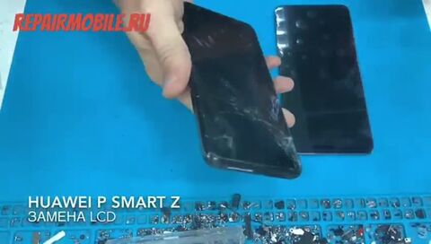 Кадр из видео: Ремонт и замена экрана на Huawei P Smart Z