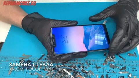 Кадр из видео: Ремонт Xiaomi Pocophone F1 замена стекла